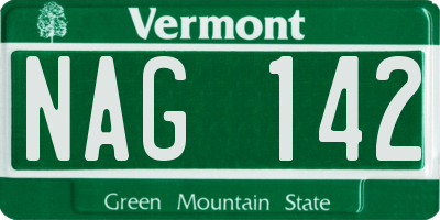 VT license plate NAG142