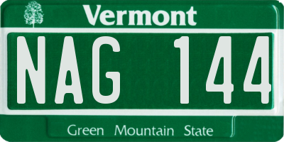 VT license plate NAG144