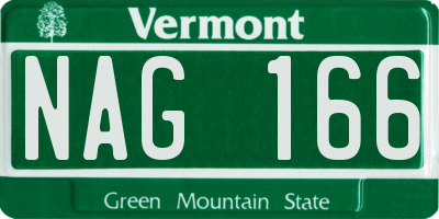 VT license plate NAG166
