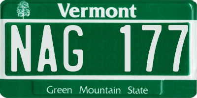 VT license plate NAG177