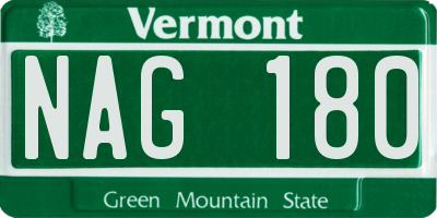 VT license plate NAG180