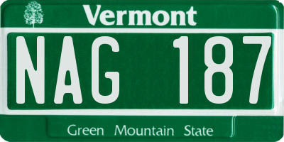 VT license plate NAG187