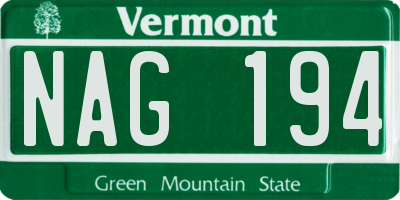 VT license plate NAG194
