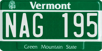 VT license plate NAG195