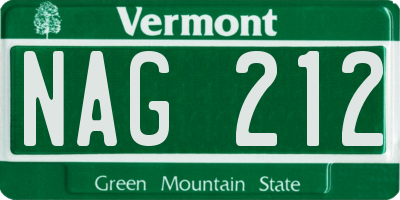 VT license plate NAG212