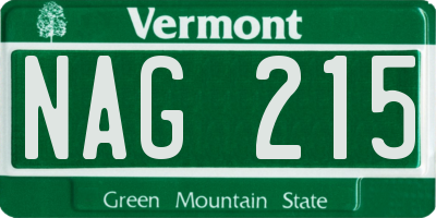 VT license plate NAG215