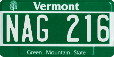VT license plate NAG216