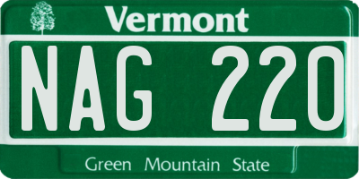 VT license plate NAG220