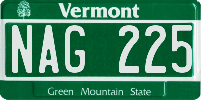 VT license plate NAG225