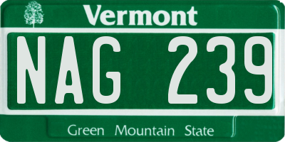VT license plate NAG239