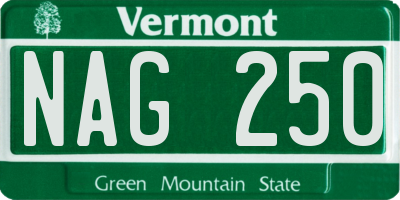 VT license plate NAG250