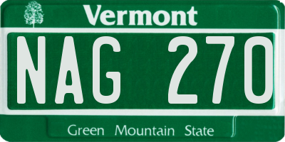 VT license plate NAG270