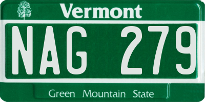 VT license plate NAG279