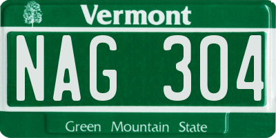 VT license plate NAG304