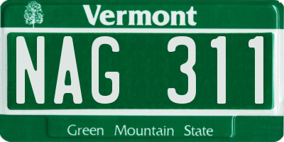 VT license plate NAG311