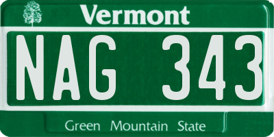 VT license plate NAG343