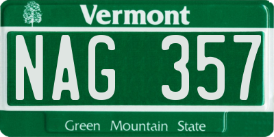VT license plate NAG357