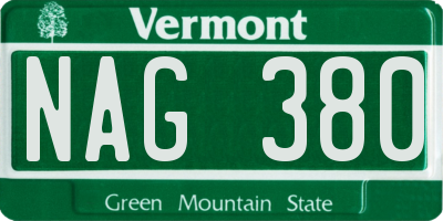VT license plate NAG380