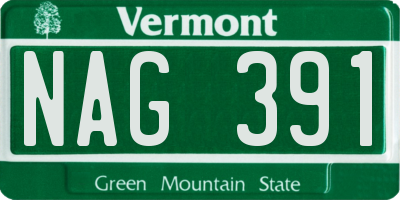 VT license plate NAG391