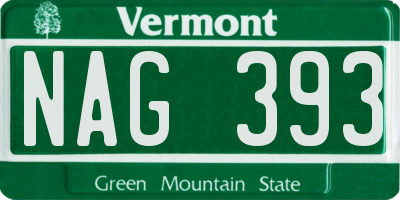 VT license plate NAG393