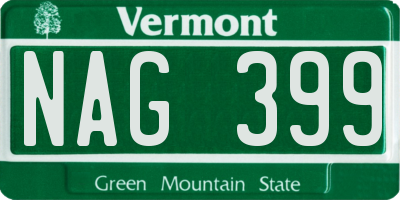 VT license plate NAG399