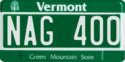 VT license plate NAG400