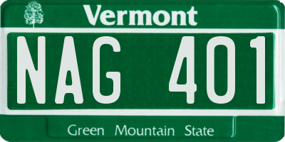 VT license plate NAG401