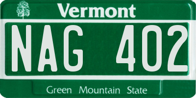 VT license plate NAG402
