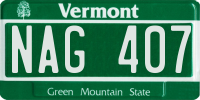 VT license plate NAG407