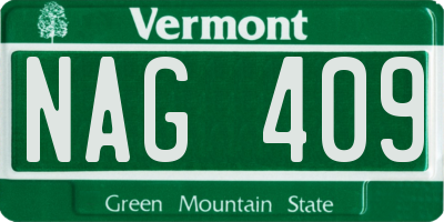 VT license plate NAG409