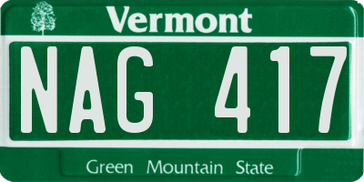 VT license plate NAG417