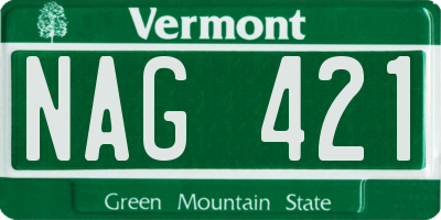 VT license plate NAG421