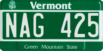 VT license plate NAG425