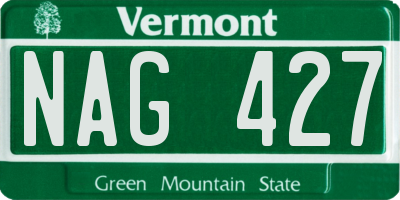 VT license plate NAG427