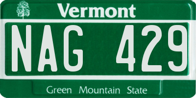 VT license plate NAG429