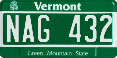 VT license plate NAG432