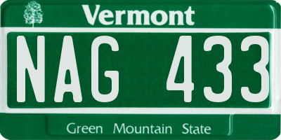 VT license plate NAG433
