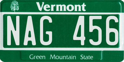 VT license plate NAG456