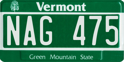 VT license plate NAG475