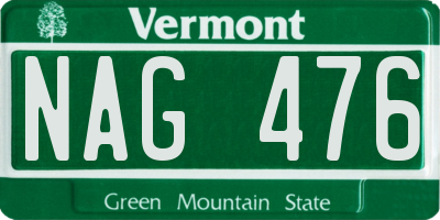VT license plate NAG476