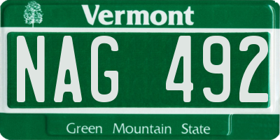 VT license plate NAG492