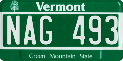 VT license plate NAG493