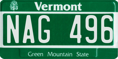 VT license plate NAG496