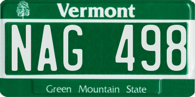 VT license plate NAG498