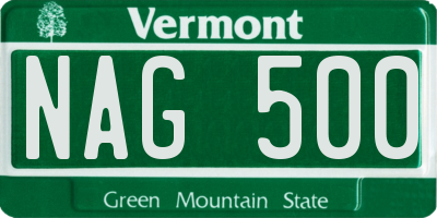 VT license plate NAG500