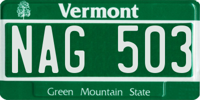 VT license plate NAG503