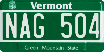 VT license plate NAG504