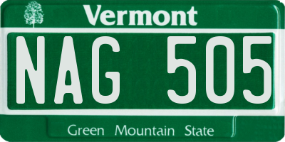 VT license plate NAG505