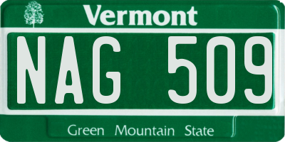 VT license plate NAG509