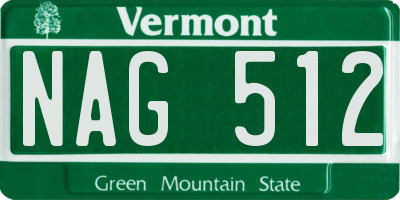 VT license plate NAG512